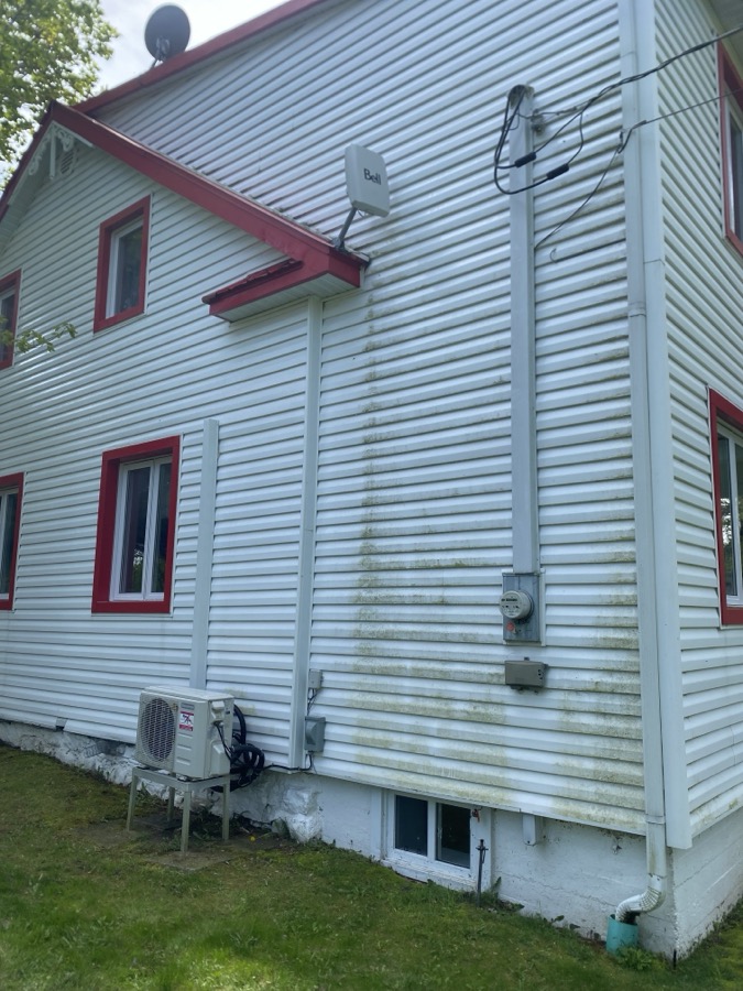 Avant – Façade maison avec mousse et saleté